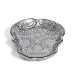 Gifi Plat Halloween tête de mort mexicaine en verre noir 15x11xH2cm Hot