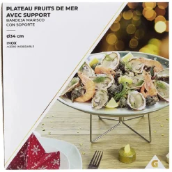 Gifi Plateau à huîtres et fruits de mer avec support inox New