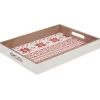 Gifi Plateau blanc naturel à motifs rouges Hot