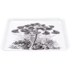 Gifi Plateau carré mélaminé motif arbre gris et blanc 33x33cm Outlet