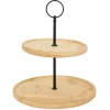 Gifi Plateau de présentation 2 niveaux en bambou et fer Ø16,5xH21,5cm Hot