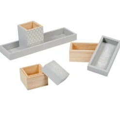 Gifi Plateau de rangement déco bois gris naturel Discount