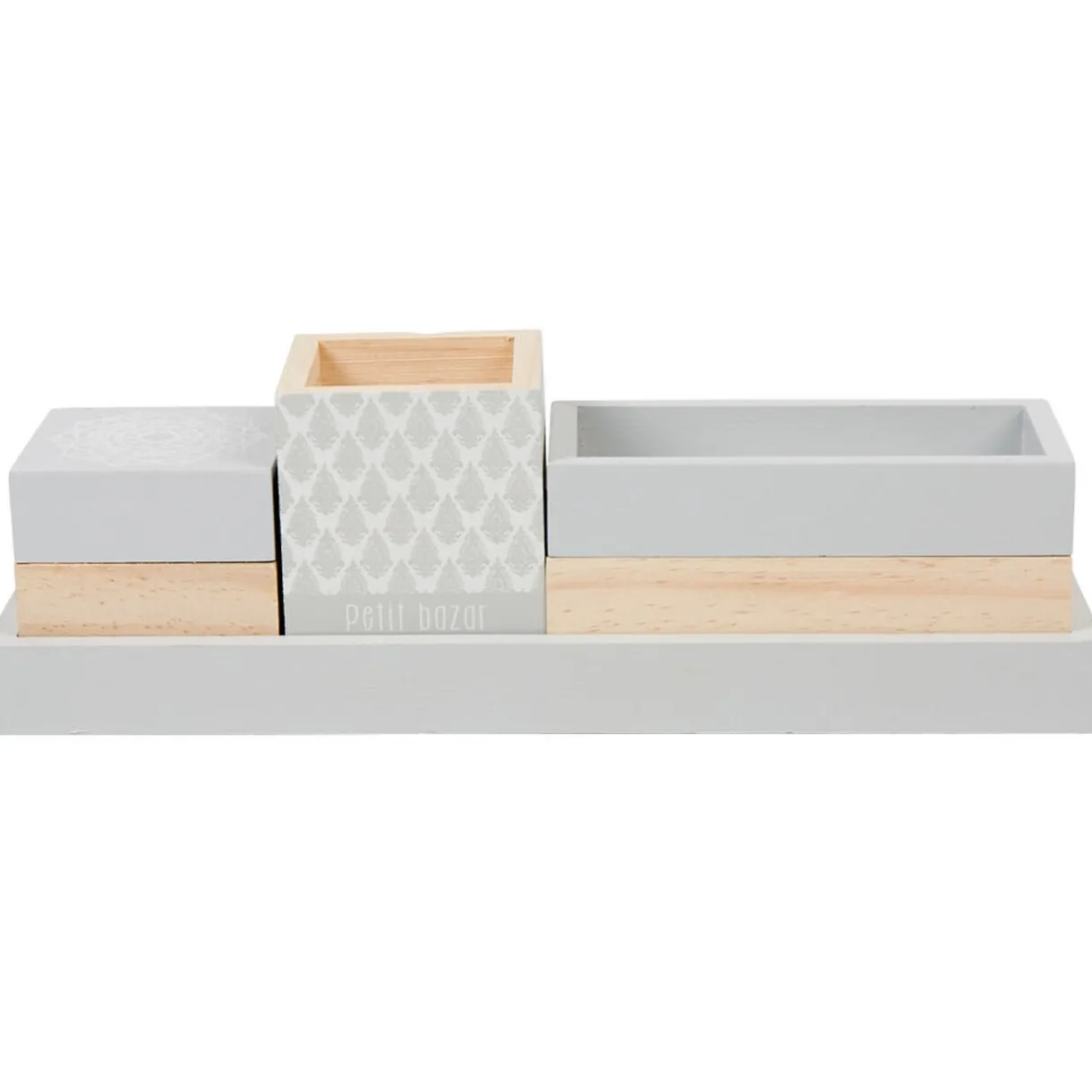 Gifi Plateau de rangement déco bois gris naturel Discount