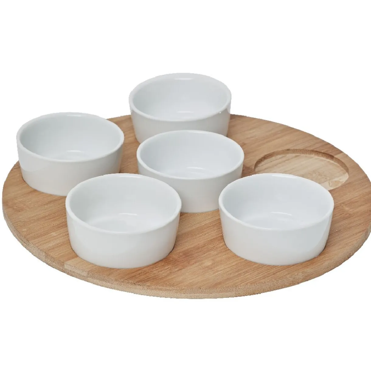 Gifi Plateau de service avec 6 coupelles blanches Clearance