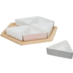 Gifi Plateau de service avec 6 coupelles triangles