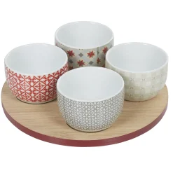 Gifi Plateau de service et bols carreaux de ciment 4 design Outlet