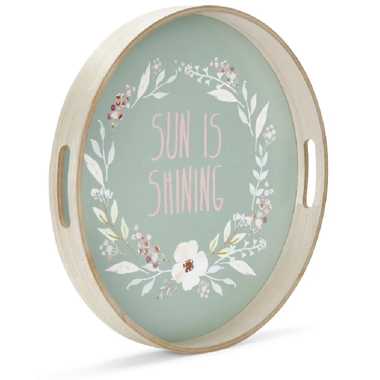 Gifi Plateau de service rond en bois Sun is shining New