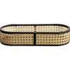 Gifi Plateau ovale cannage rotin naturel noir