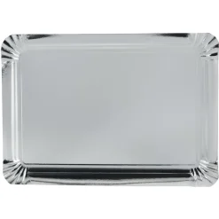 Gifi Plateau rectangulaire argenté en carton x5