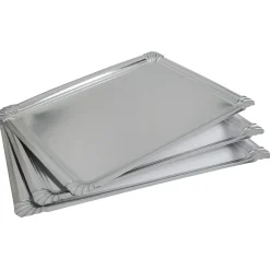 Gifi Plateau rectangulaire argenté en carton x3