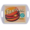 Gifi Plateau rectangulaire blanc style fast food motif hamburger New