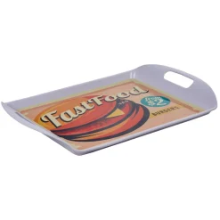 Gifi Plateau rectangulaire blanc style fast food motif hamburger New
