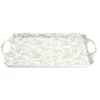 Gifi Plateau rectangulaire blanc motif feuillage vert sauge 34x50,5cm Online