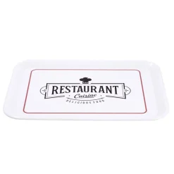 Gifi Plateau rectangulaire brasserie "restaurant cuisine" blanc 27x38cm Best