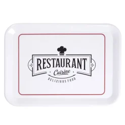 Gifi Plateau rectangulaire brasserie "restaurant cuisine" blanc 27x38cm Best