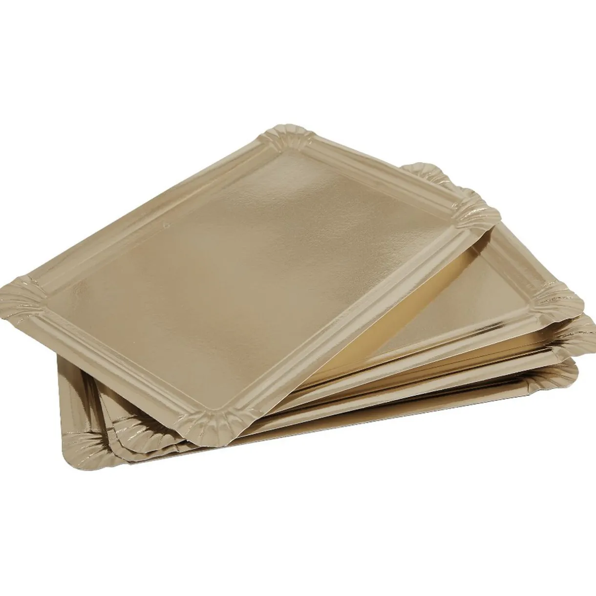 Gifi Plateau rectangulaire doré en carton x5