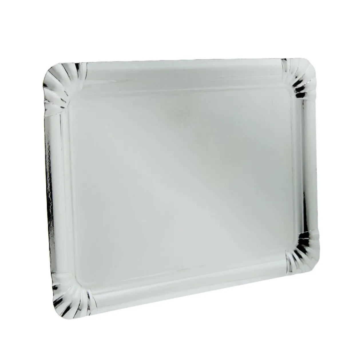 Gifi Plateau rectangulaire en carton argenté x 3