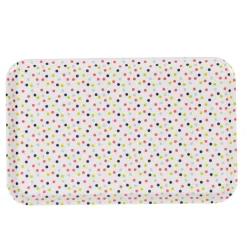 Gifi Plateau rectangulaire mélamine blanc motif pois multicolores Sale