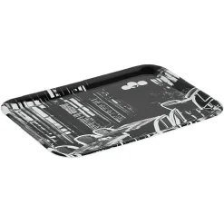 Gifi Plateau rectangulaire mélamine design bistrot noir et blanc