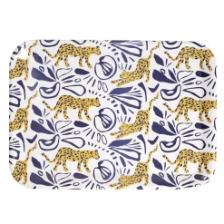 Gifi Plateau rectangulaire motif léopard blanc et bleu 27x38cm New