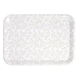 Gifi Plateau rectangulaire motif feuillage blanc et vert 27x38cm Discount