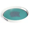 Gifi Plateau rond feuille exotique mélaminé vert Ø34,5xH4,1cm Best