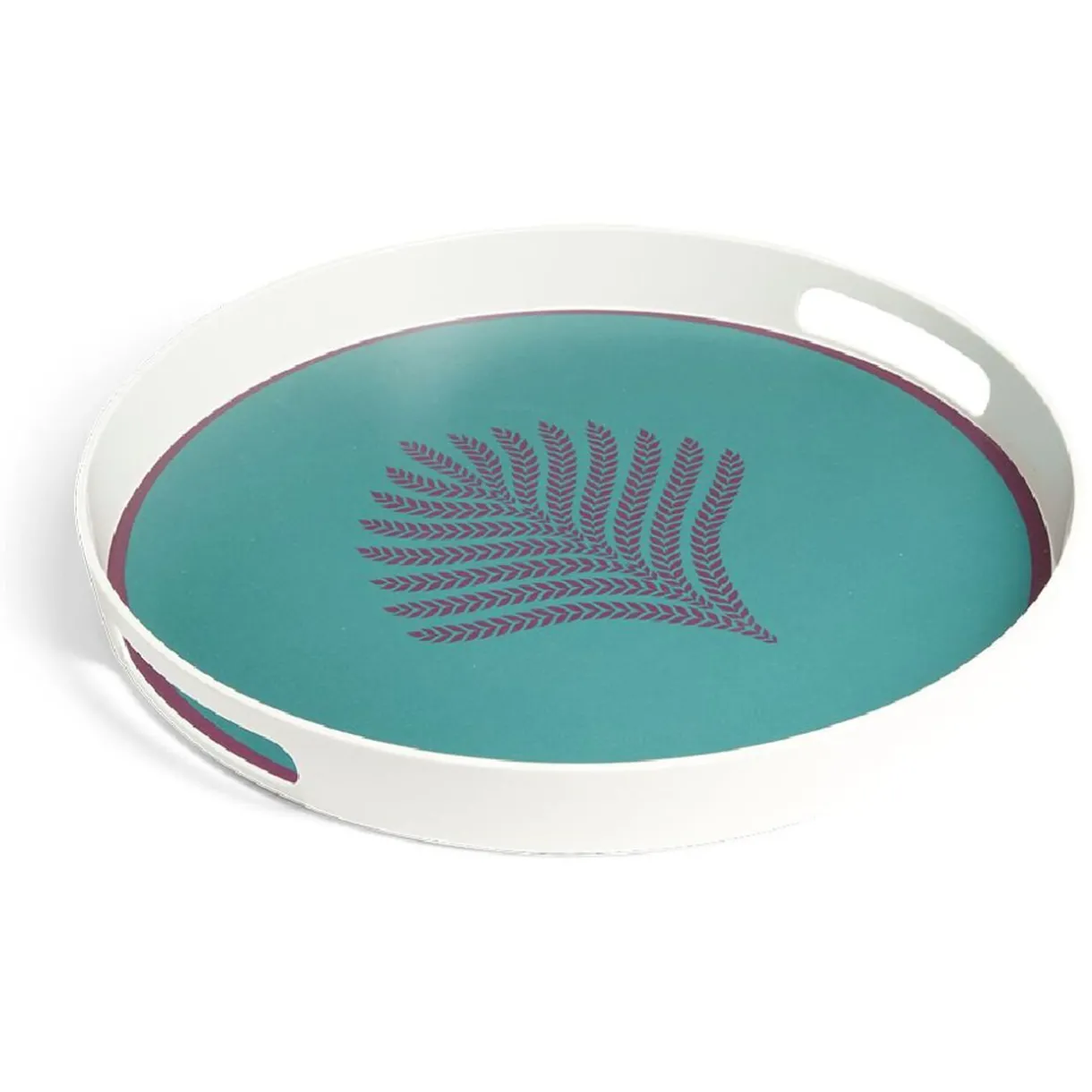 Gifi Plateau rond feuille exotique mélaminé vert Ø34,5xH4,1cm Best