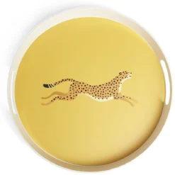 Gifi Plateau rond feuille exotique mélaminé vert Ø34,5xH4,1cm Best