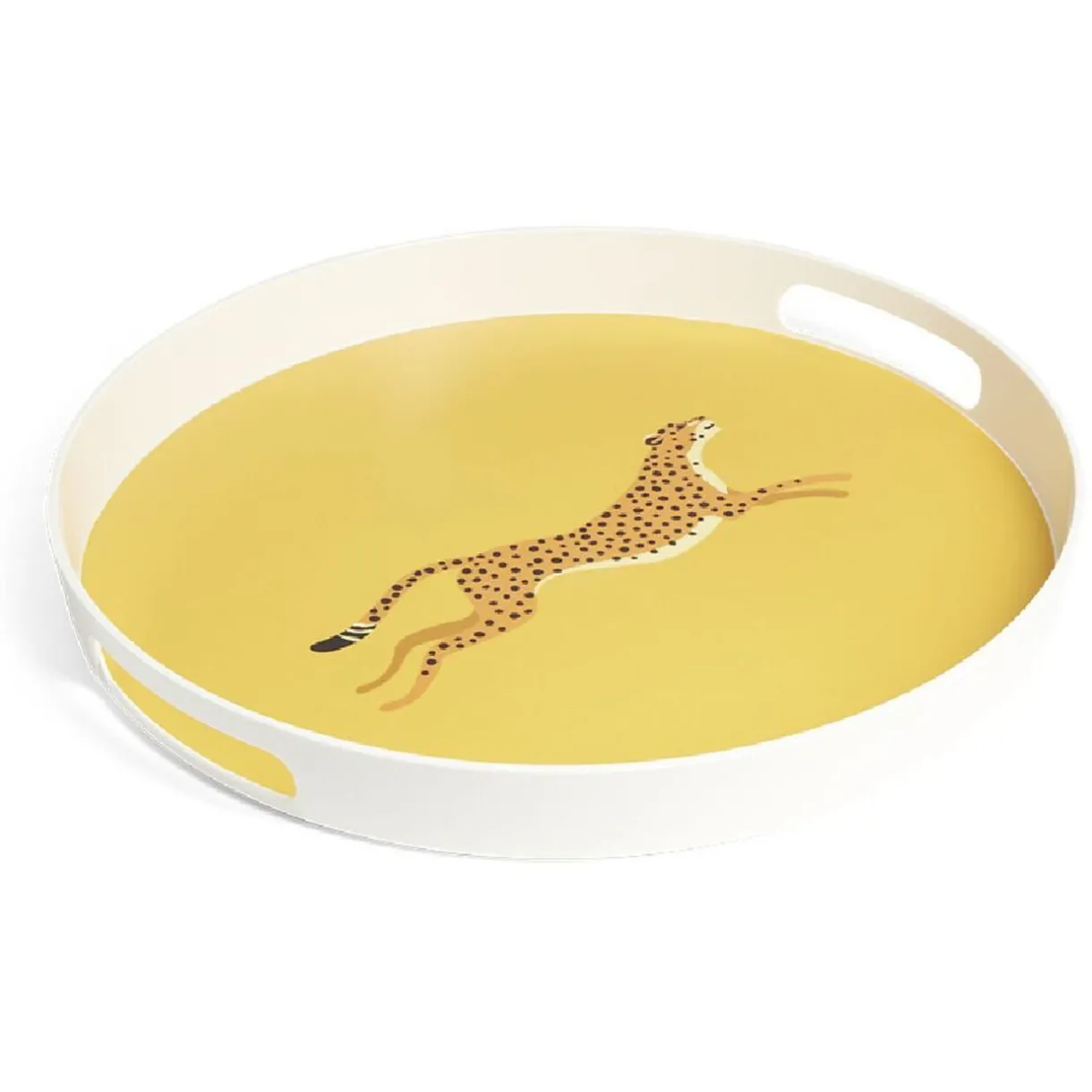Gifi Plateau rond feuille exotique mélaminé vert Ø34,5xH4,1cm Best