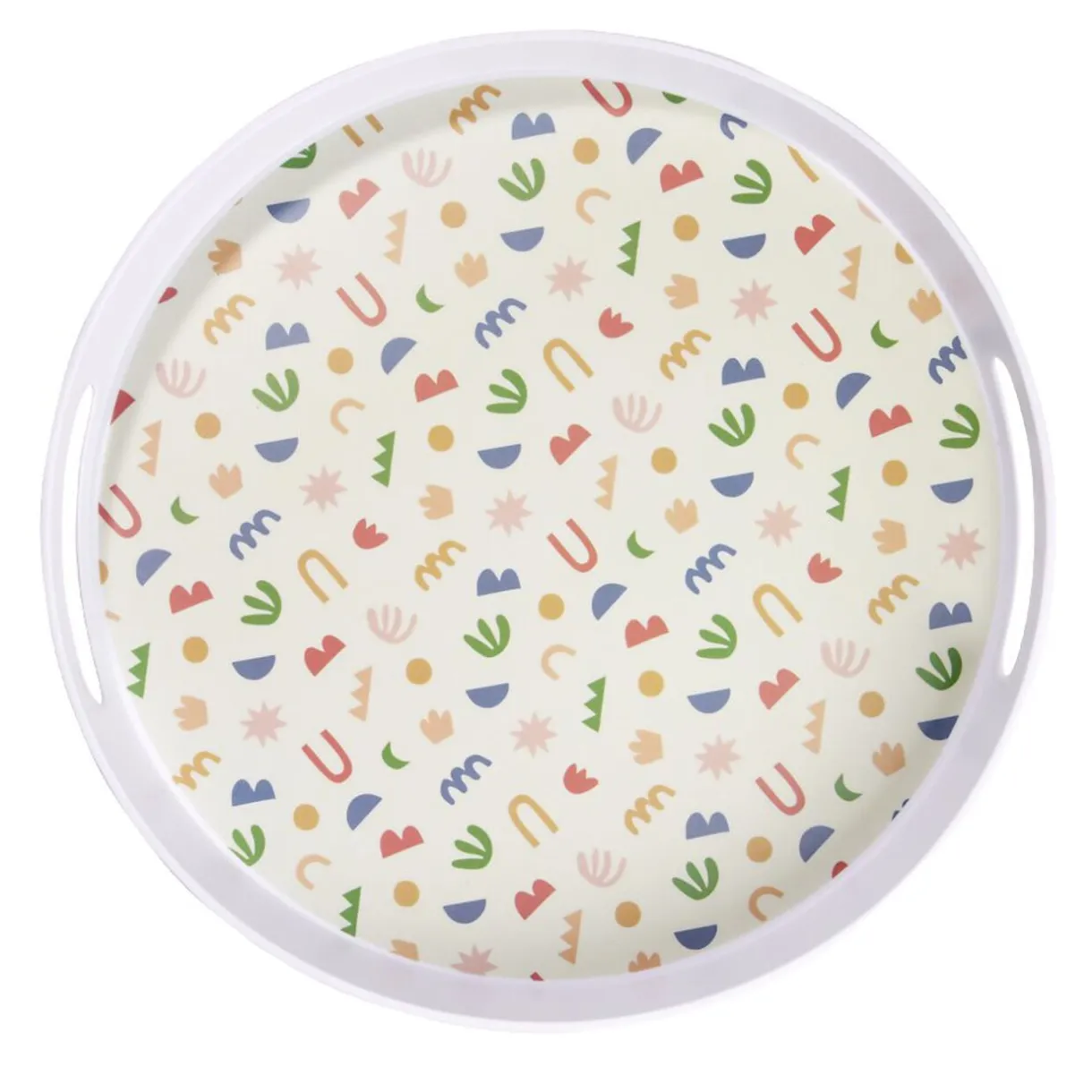 Gifi Plateau rond mélaminé motif matisse blanc et multicolore Ø34,5xH5cm Clearance