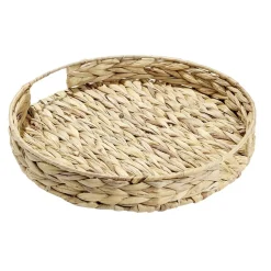 Gifi Plateau rond naturel en jacinthe tressée Ø35xH5cm New