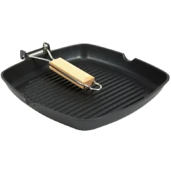 Gifi Poêle grill carré manche en bois amovible tous feux Sale