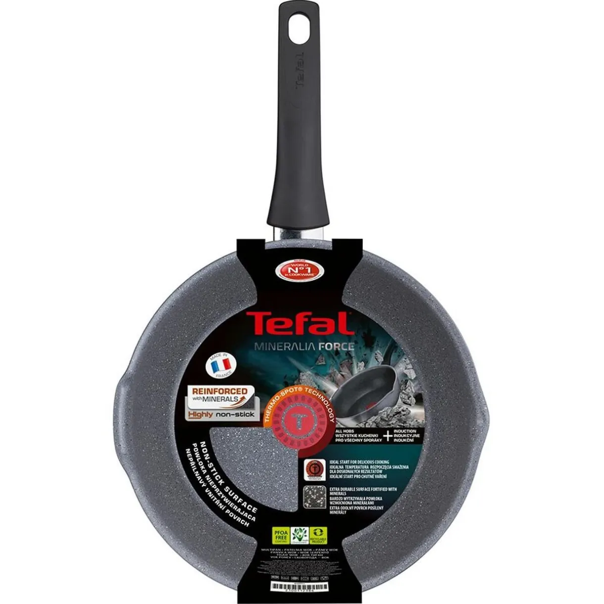 Gifi Poêle sauteuse Tefal Mineralia Force aluminium moucheté gris noir ø 26 cm Outlet