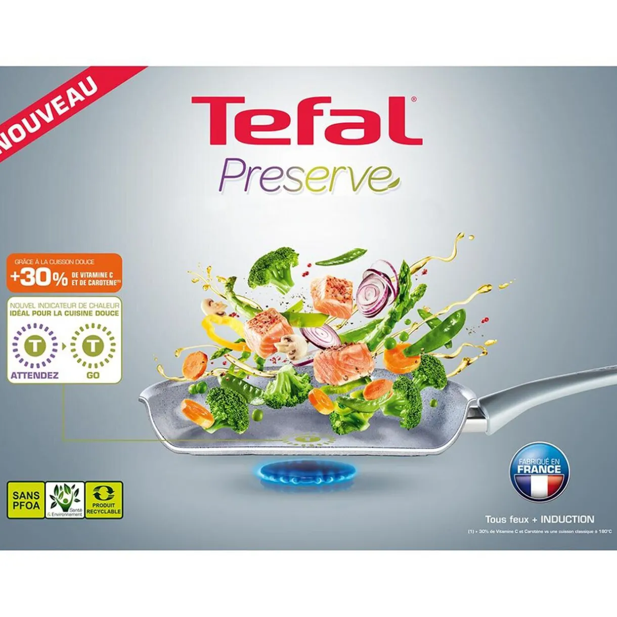 Gifi Poêle tefal Preserve en céramique avec indicateur thermo-spot ø 24 cm Sale