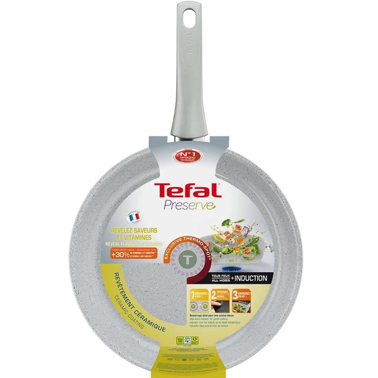 Gifi Poêle tefal Preserve en céramique avec indicateur thermo-spot ø 24 cm Sale