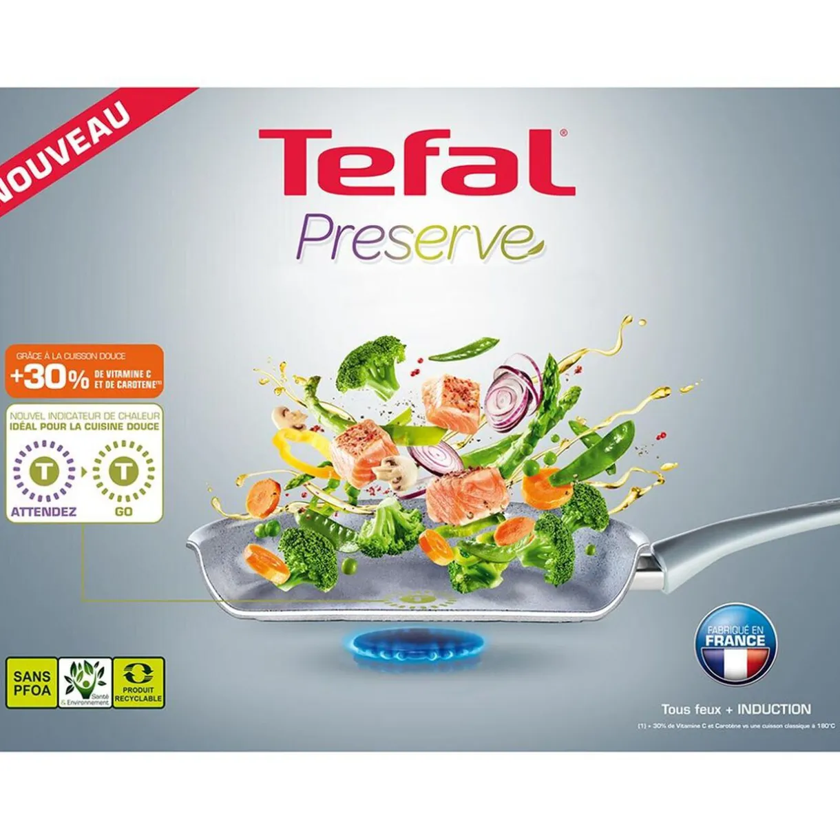 Gifi Poêle tefal Preserve en céramique avec indicateur thermo-spot ø 28 cm New