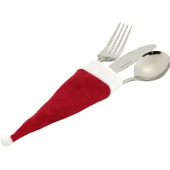 Gifi Porte couvert chapeau de Noël rouge et blanc x4 Outlet