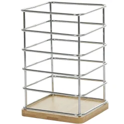 Gifi Porte ustensiles de cuisine en métal avec socle en bambou Clearance