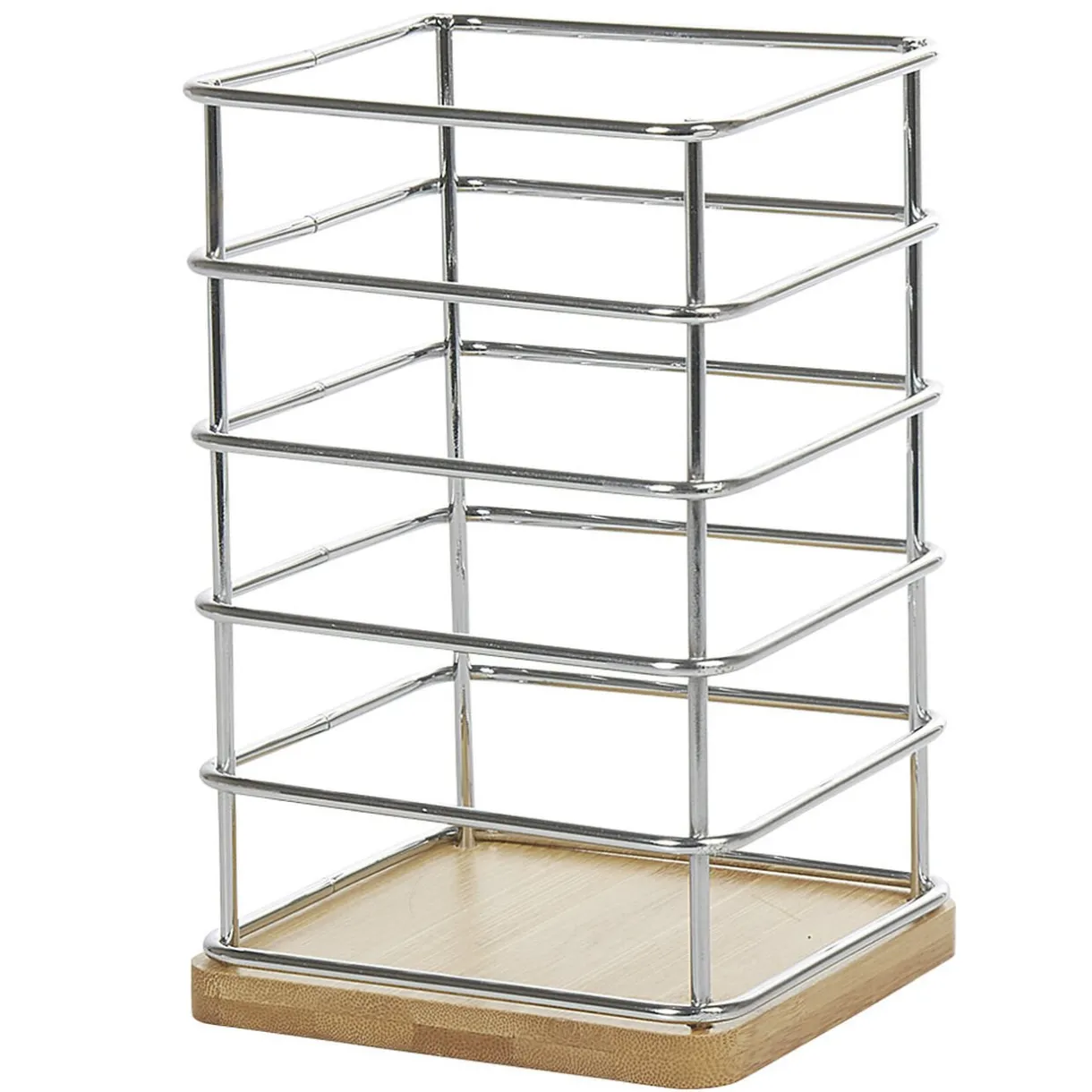 Gifi Porte ustensiles de cuisine en métal avec socle en bambou Clearance