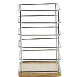 Gifi Porte ustensiles en métal avec socle en bambou Best