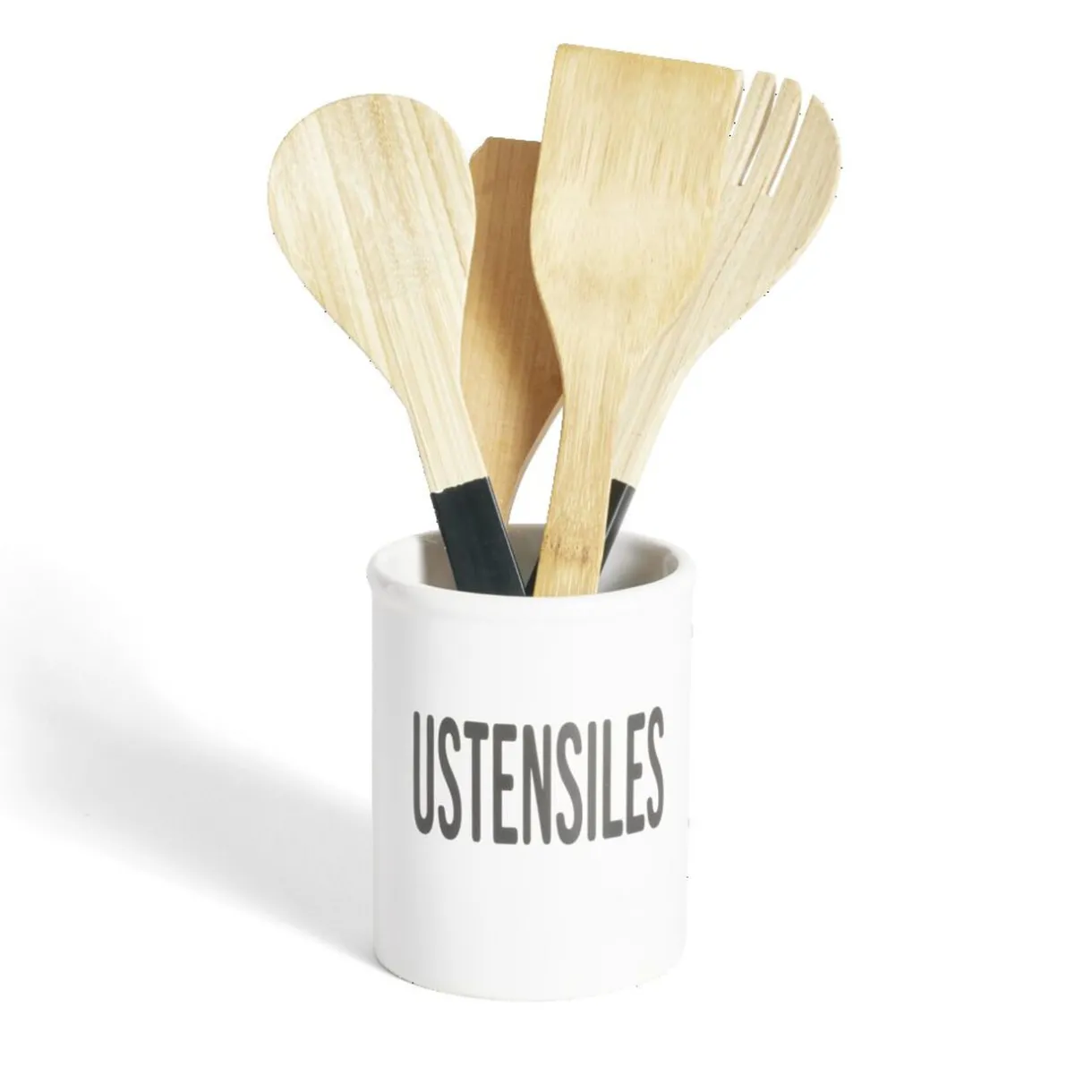 Gifi Pot à ustensiles dolomite blanc Ø10xH13,2cm