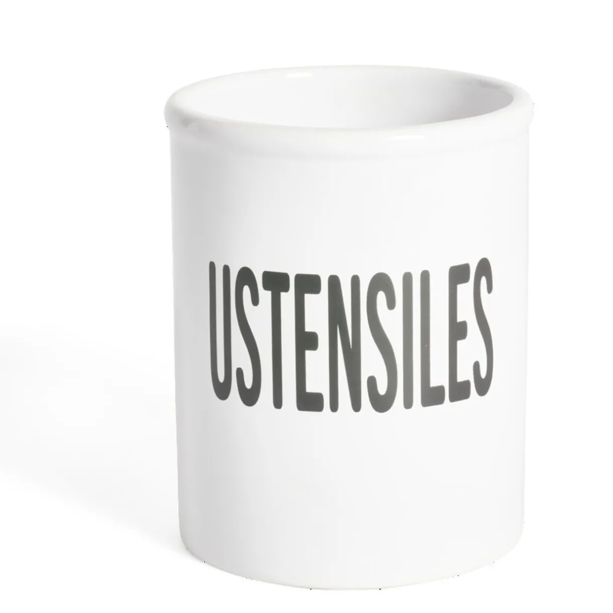 Gifi Pot à ustensiles dolomite blanc Ø10xH13,2cm