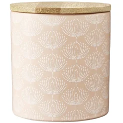 Gifi Pot en céramique à motif rose avec couvercle en bois H10,5 cm New