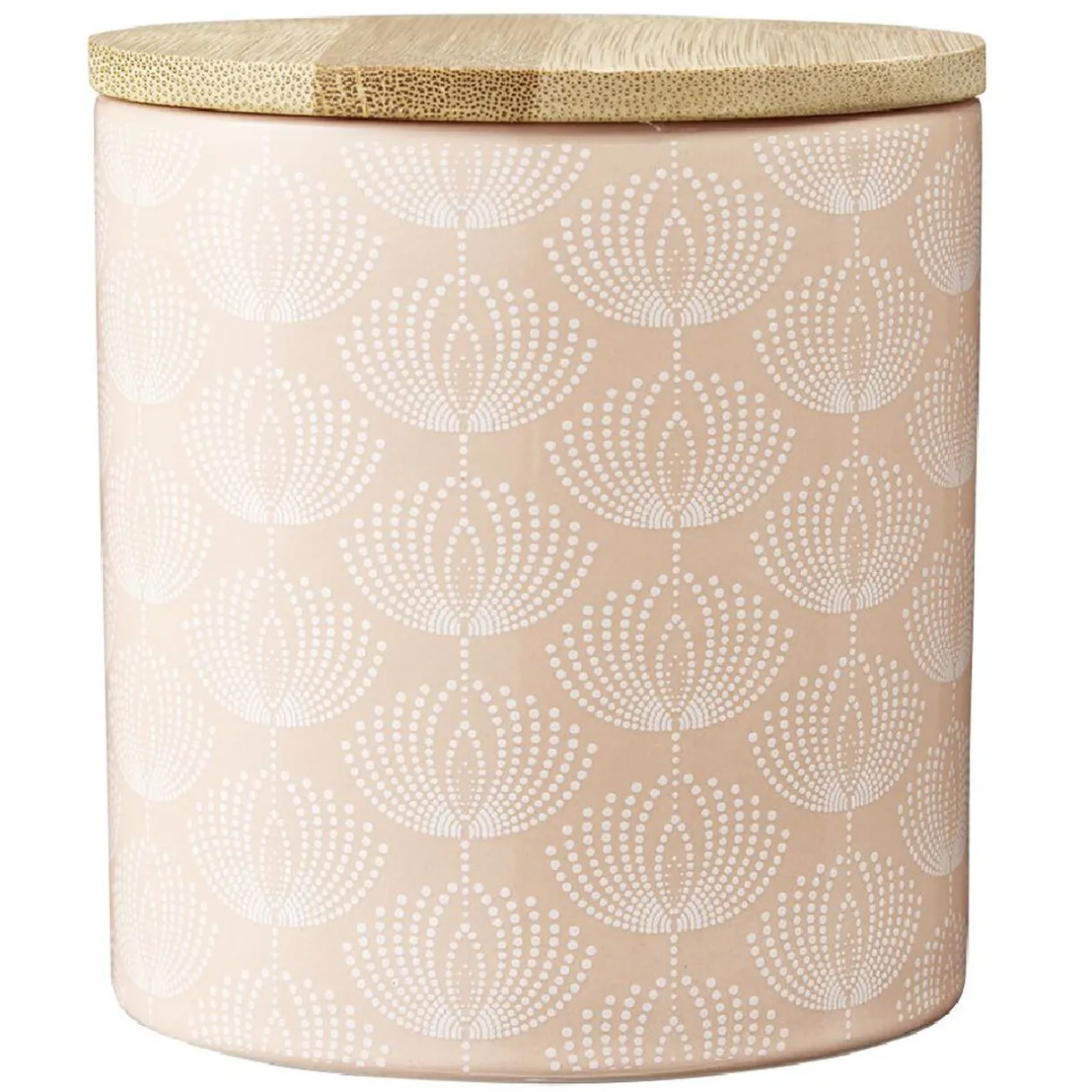 Gifi Pot en céramique à motif rose avec couvercle en bois H10,5 cm New