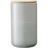 Gifi Pot en céramique gris avec couvercle en bois H16,5 cm Best