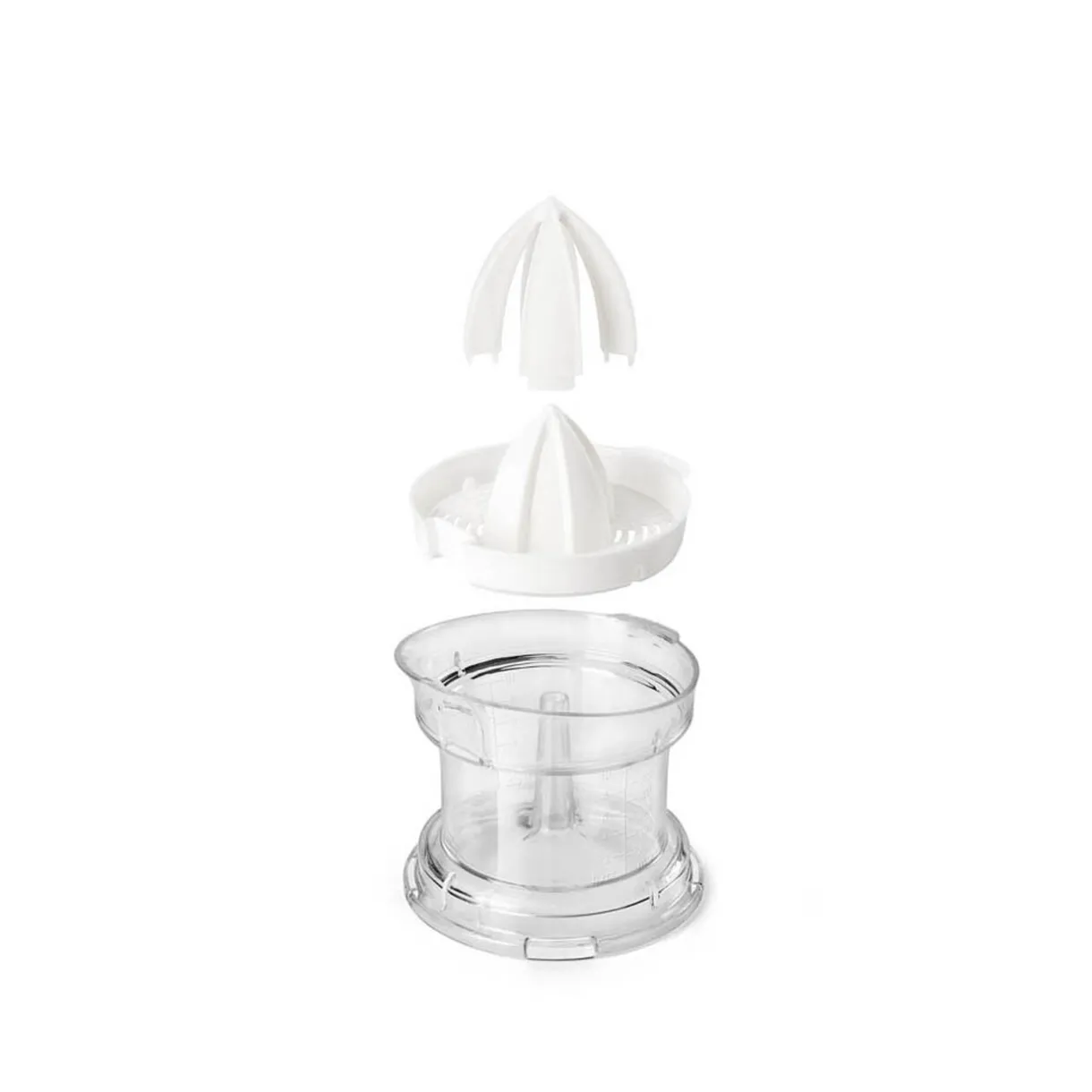 Gifi Presse agrumes Metaltex transparent couvercle blanc 2 cônes