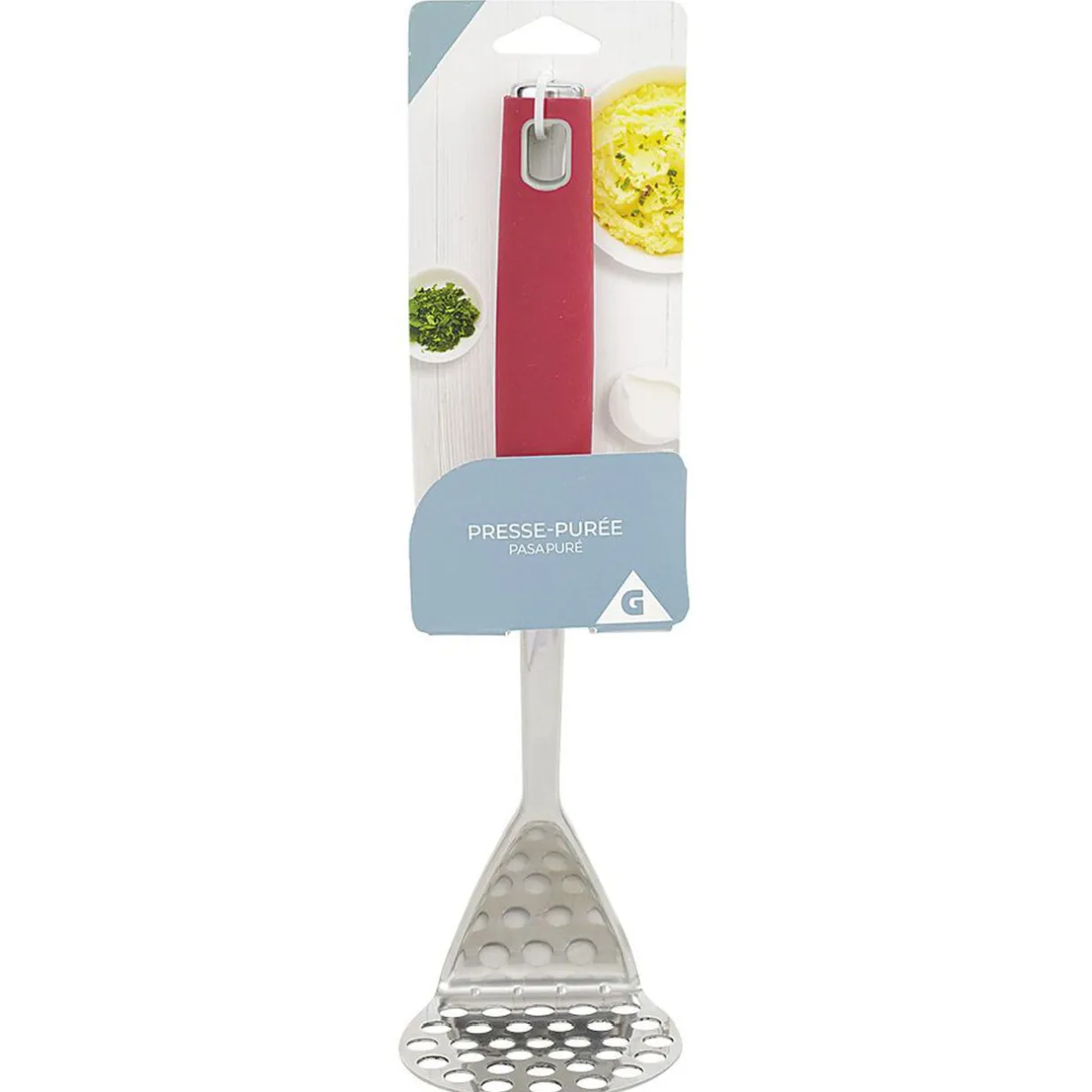 Gifi Presse purée inox avec manche en polypropylène rouge Best