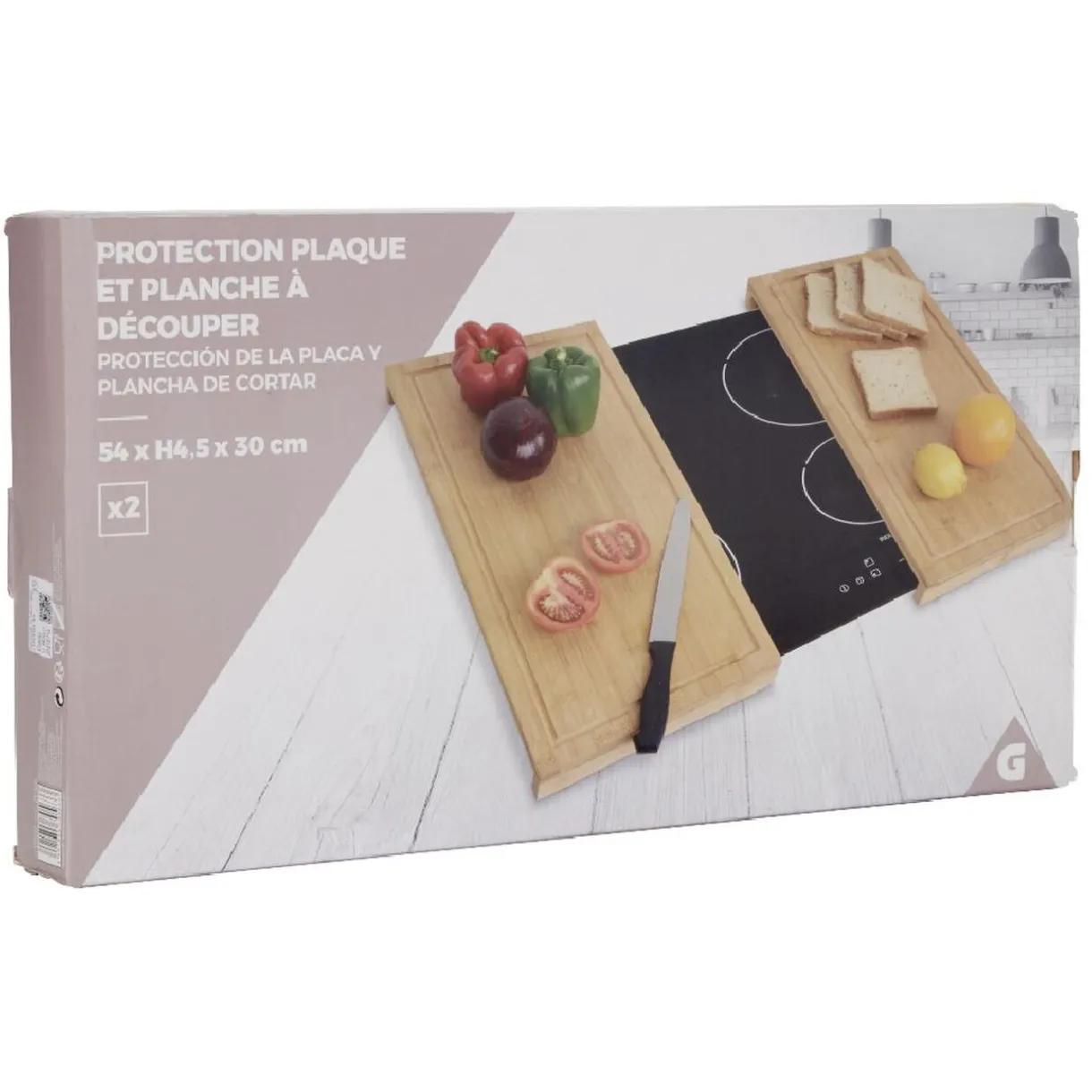 Gifi Protection plaque et planche à découper bois x2 Clearance