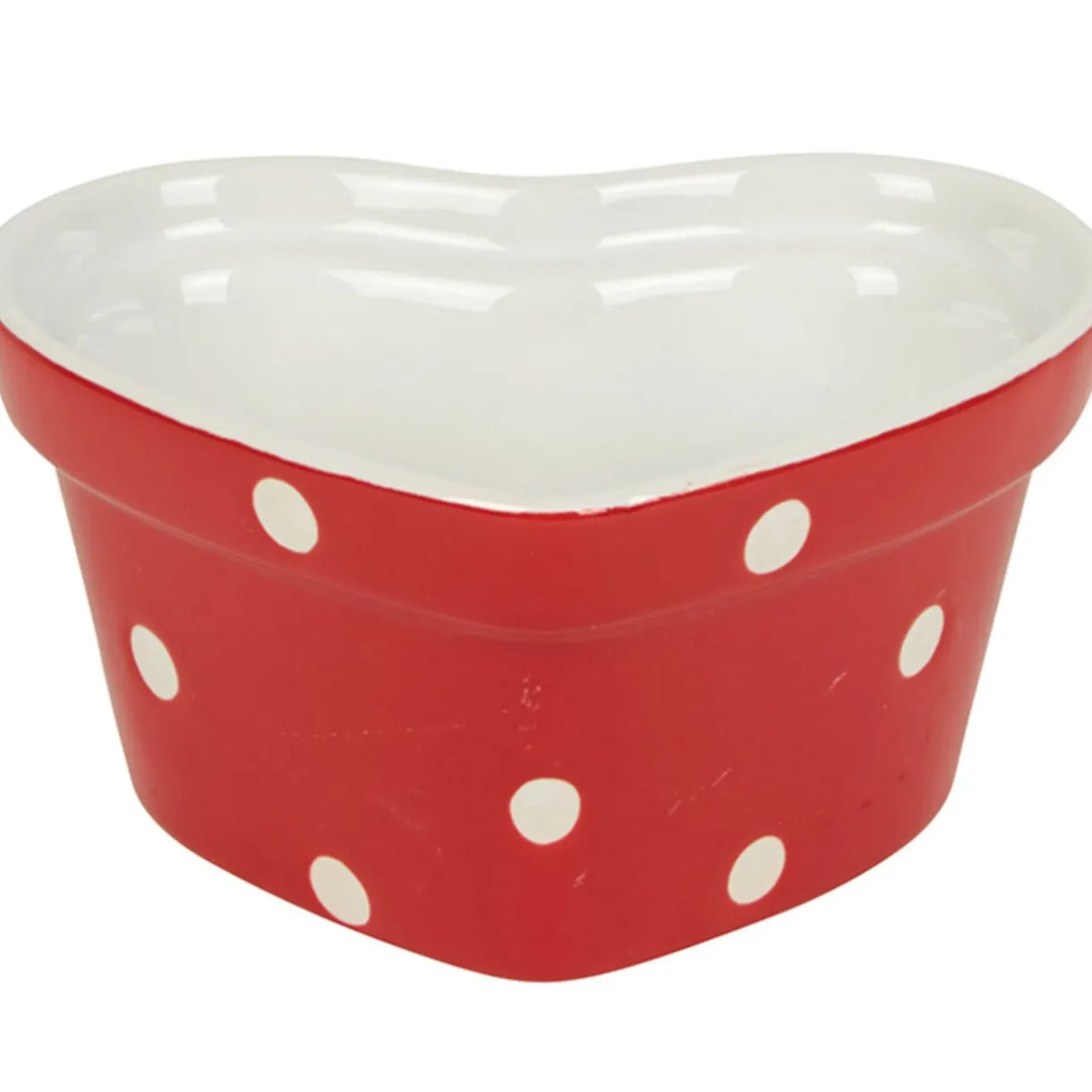 Gifi Ramequin coeur rouge à pois blancs