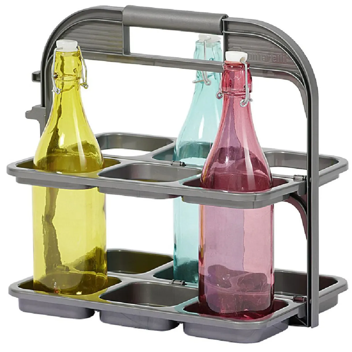 Gifi Range bouteille pliable gris 6 emplacements Outlet